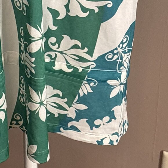Belize Swim Cover Up Nylon Dress Green White Floral Halter Tie Sz M - Picture 4 of 11